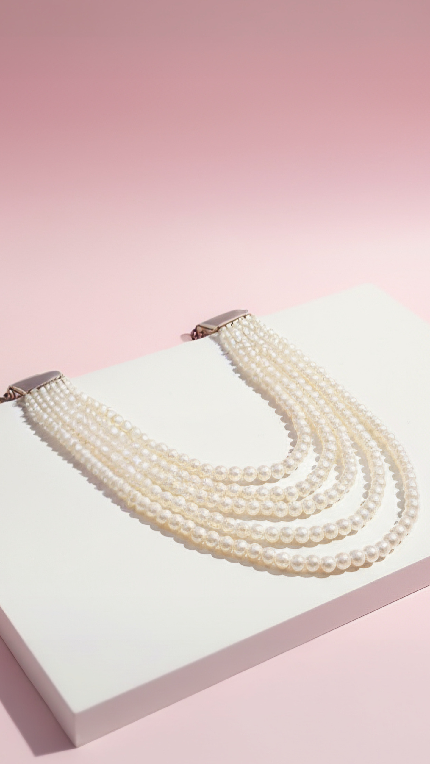 Pearl Multi Layer Necklace & Earrings Set: White
