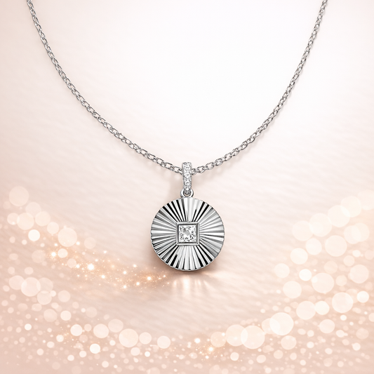 Medallion Style Layering Necklace with Centre Stone