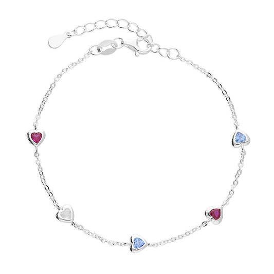 Sterling Silver Coloured Stones Bracelet