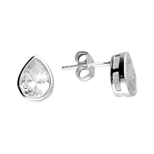 Sterling Silver pear/teardrop stud earrings