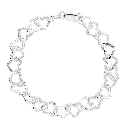 Heart Design Sterling Silver Bracelet