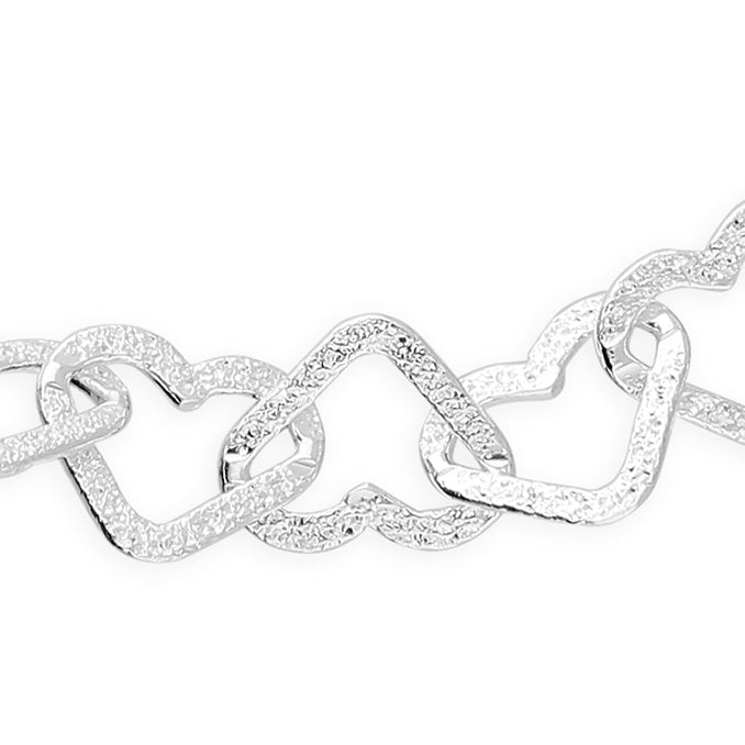 Heart Design Sterling Silver Bracelet