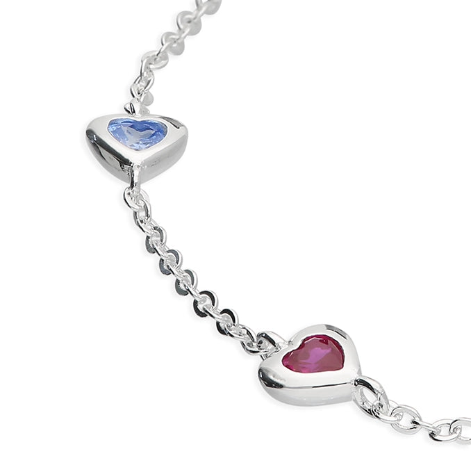 Sterling Silver Coloured Stones Bracelet